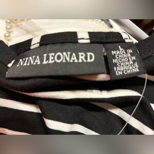 Nina Leonard Monochrome Striped Blouse